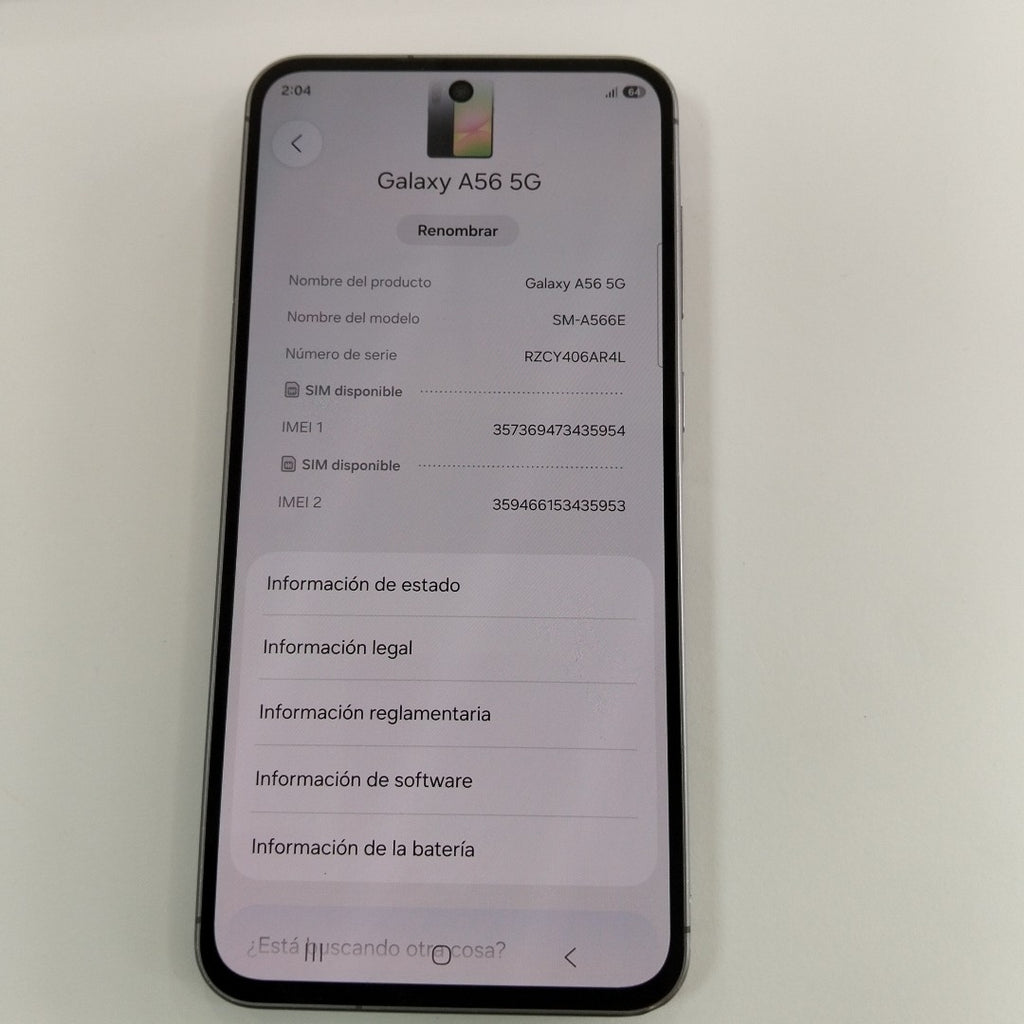 CELULAR SAMSUNG GALAXY A56 SM-A566E (2025) 256 GB 8 GB RAM (SEMINUEVO)