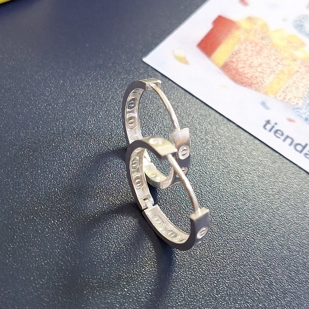 ARETES ARRACADAS FIG TORNILLOS PLATA .925 2.73 GR (NUEVO)