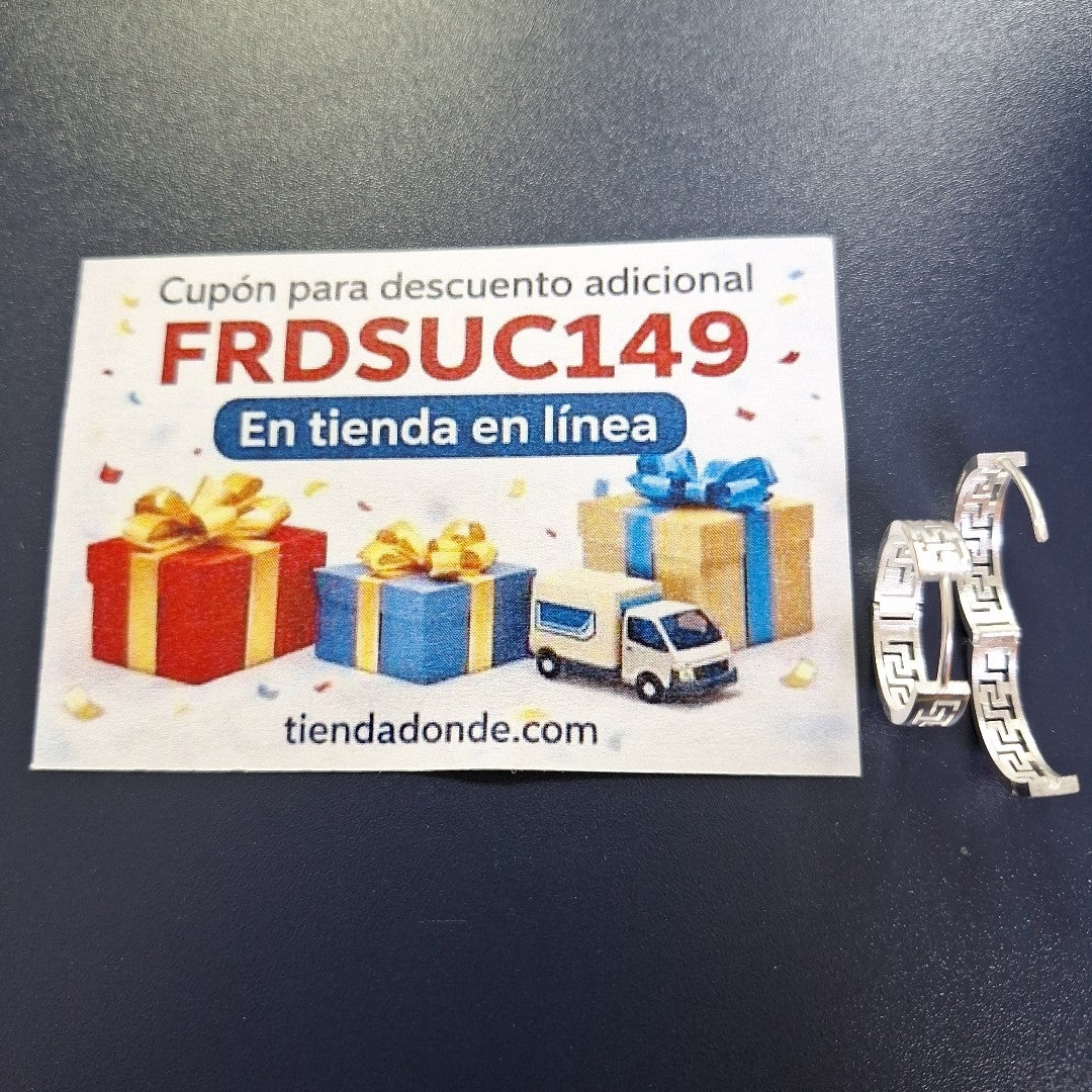 ARETES ARRACADAS GRECAS PLATA .925 4.13 GR (NUEVO)