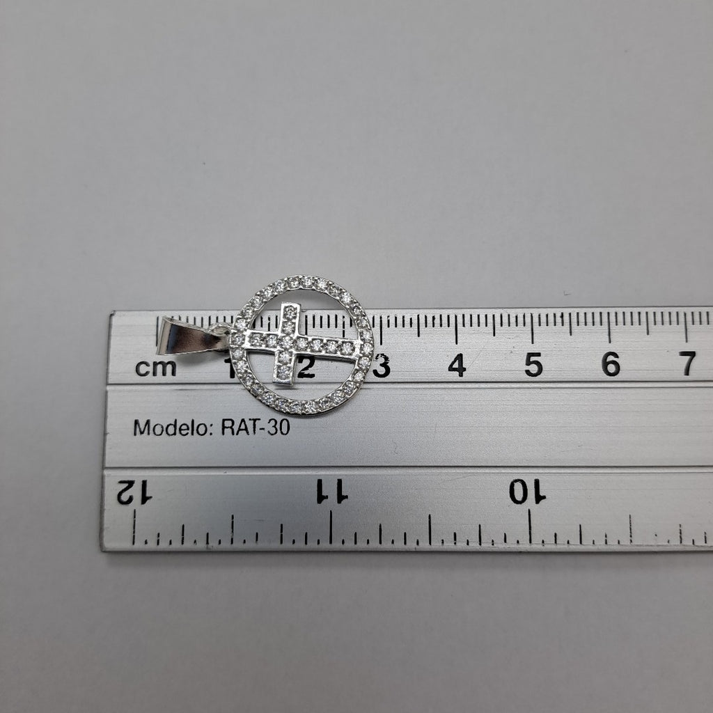 DIJE CRUZ C/CIRCONIAS PLATA .925 2.3 GR (NUEVO)