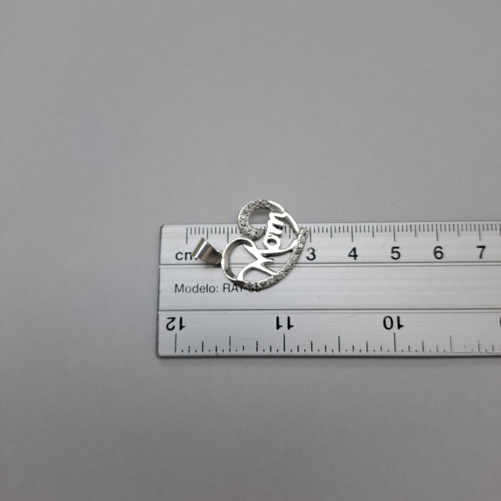 DIJE CORAZON C/CIRCONIAS PLATA .925 3.1 GR (NUEVO)