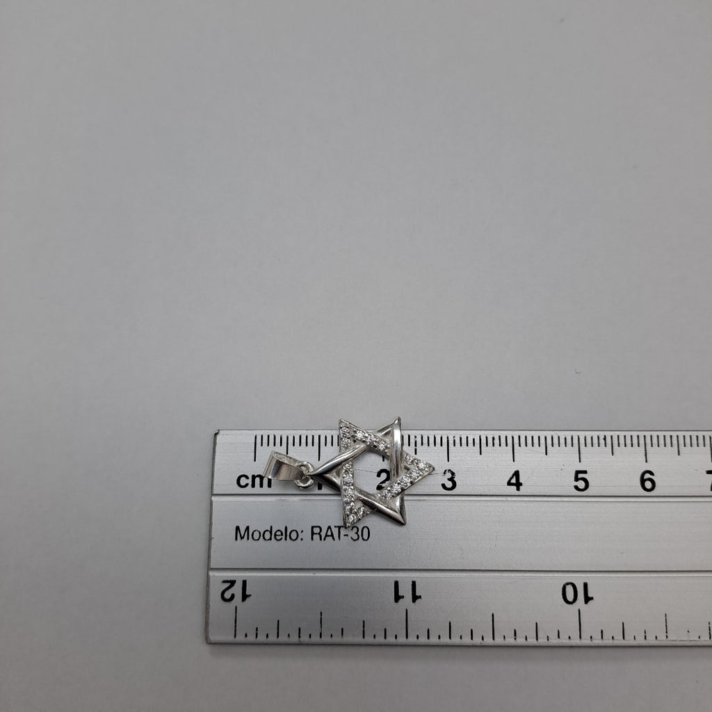 DIJE ESTRELLA DE DAVID C/CIRCONIAS PLATA .925 2.6 GR (NUEVO)