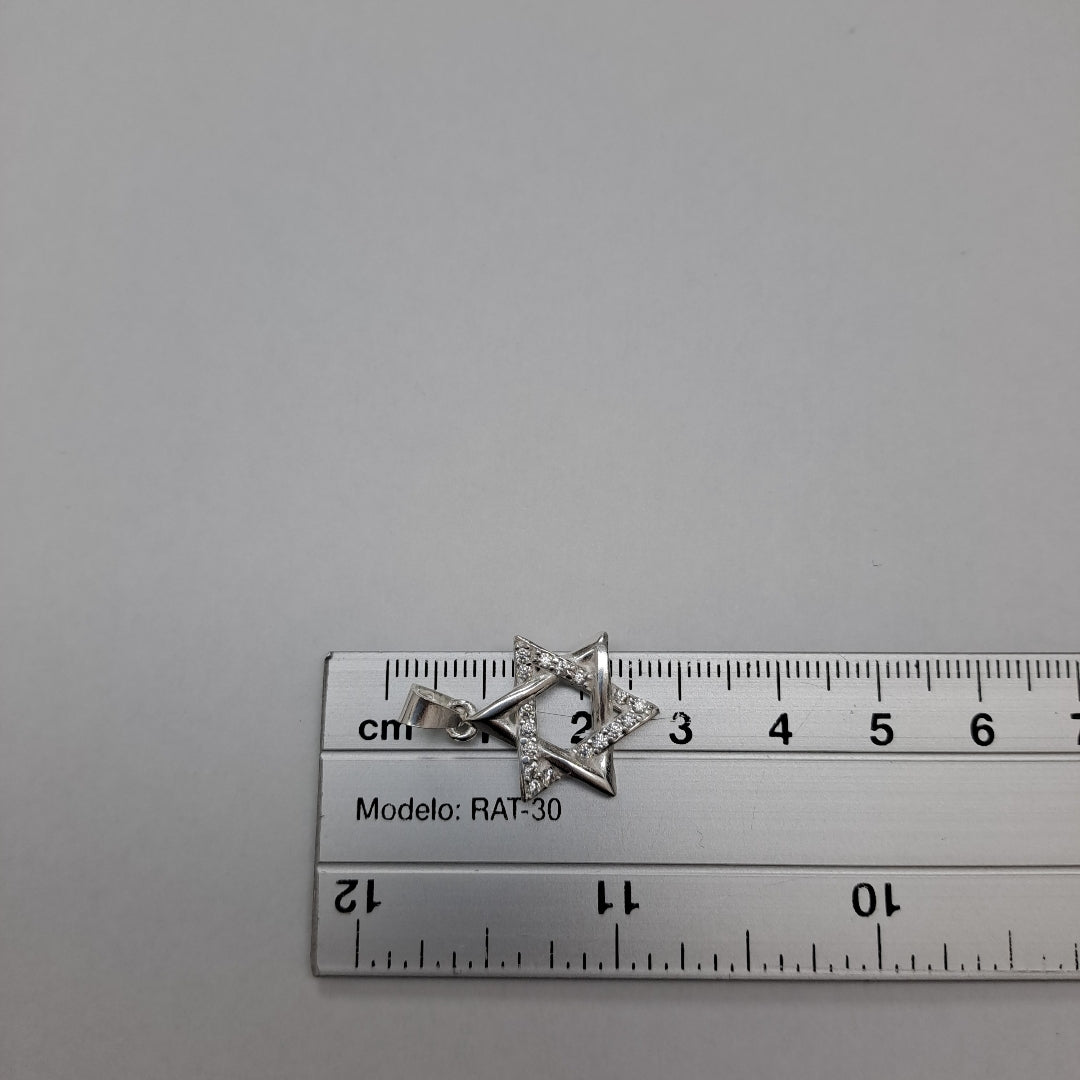 DIJE ESTRELLA DE DAVID C/CIRCONIAS PLATA .925 2.6 GR (NUEVO)