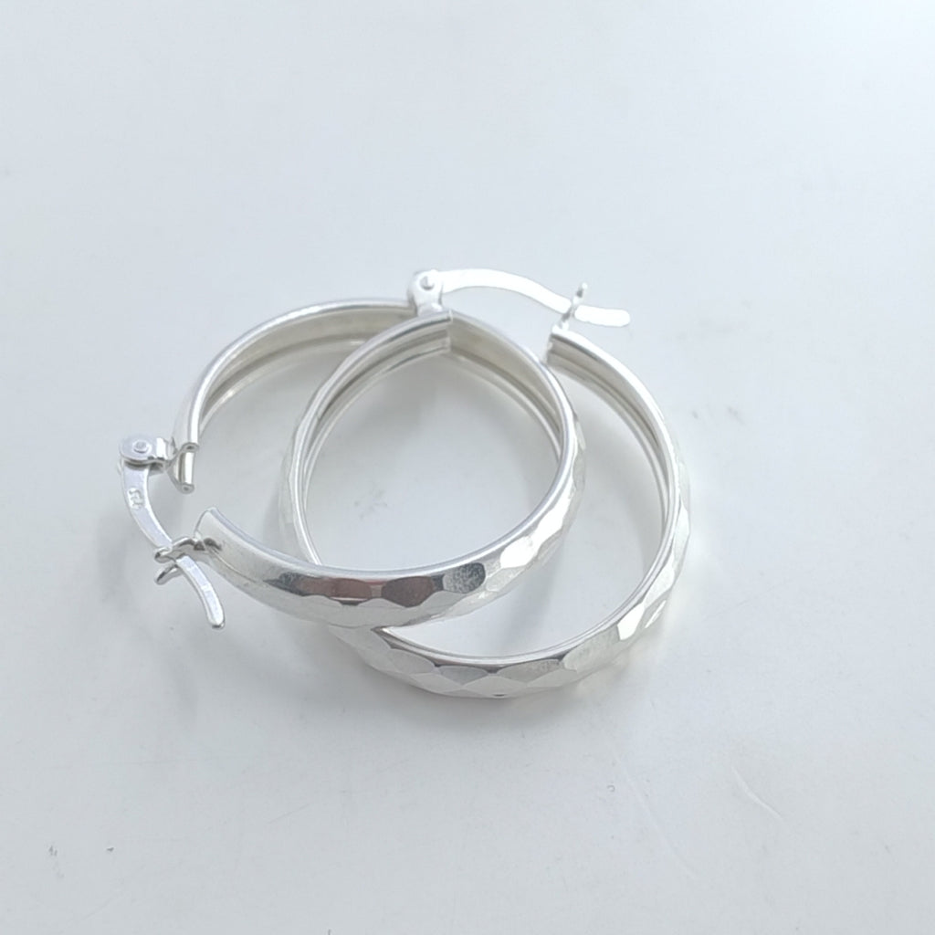 ARETES ARRACADAS FACETADAS PLATA .925 2.8 GR (NUEVO)
