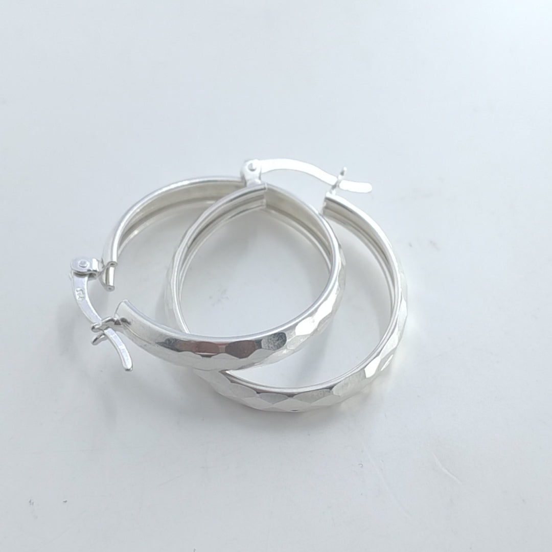 ARETES ARRACADAS FACETADAS PLATA .925 2.8 GR (NUEVO)
