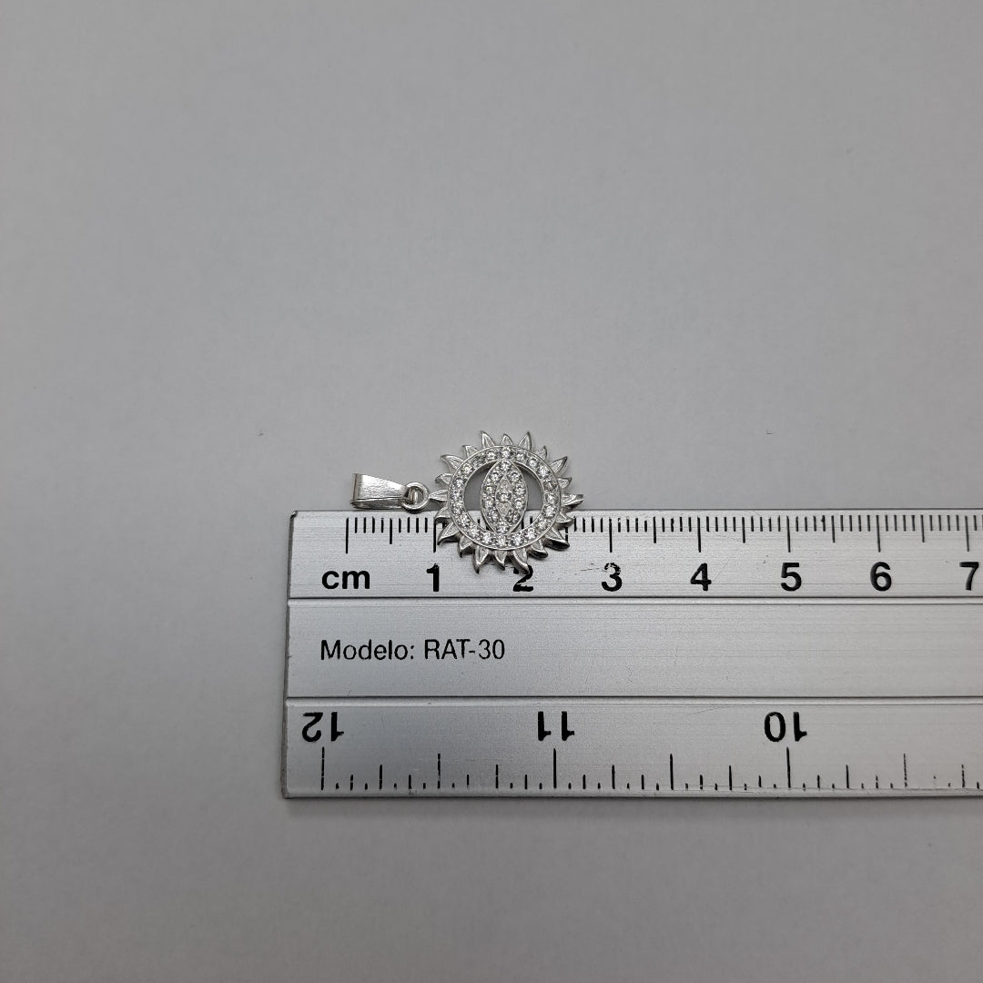 DIJE OJO MAGICO CON CIRCONIAS PLATA .925 2 GR (NUEVO)