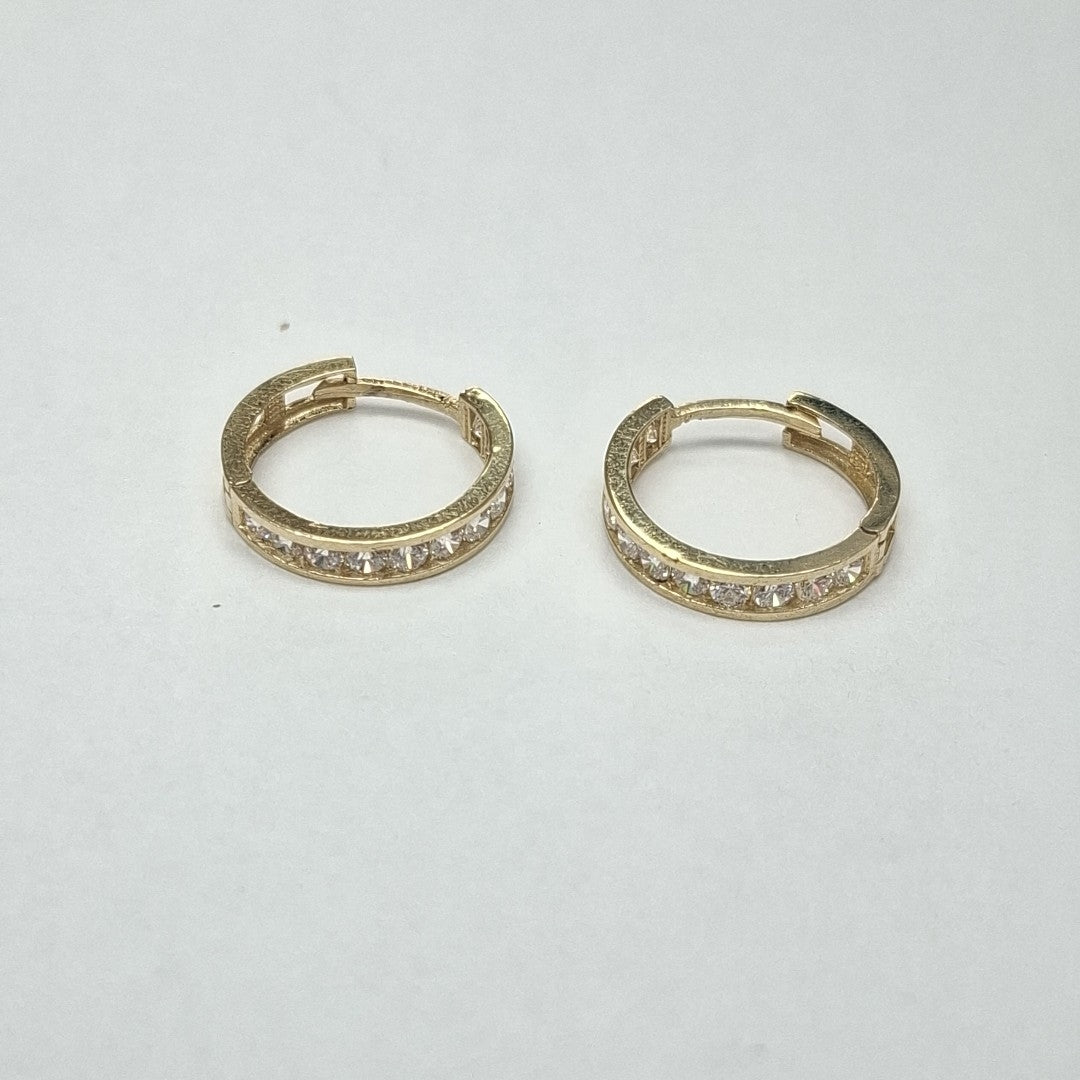 ARETES ARRACADAS C/CIRCONIAS ORO 10K 1.8 GR (NUEVO)