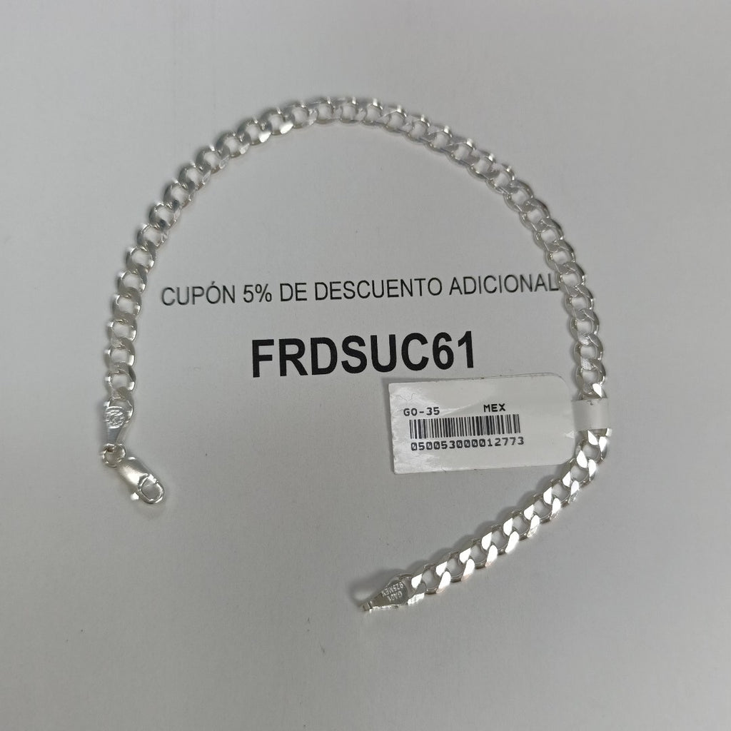 PULSERA BARBADA PLATA .925 21 CM 7.23 GR (NUEVO)