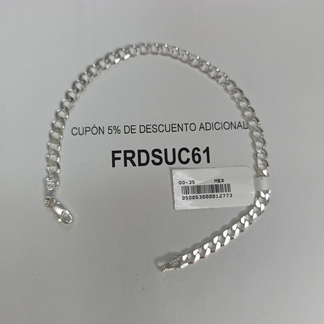 PULSERA BARBADA PLATA .925 21 CM 7.23 GR (NUEVO)