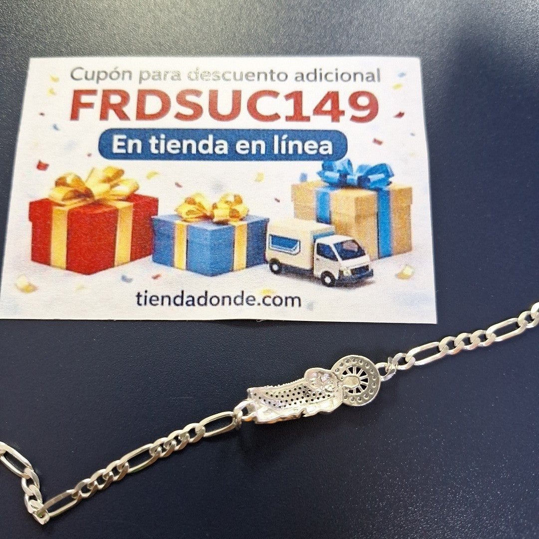 PULSERA TEJIDO SAN JUDAS PLATA .925 21 CM 5.4 GR (NUEVO)