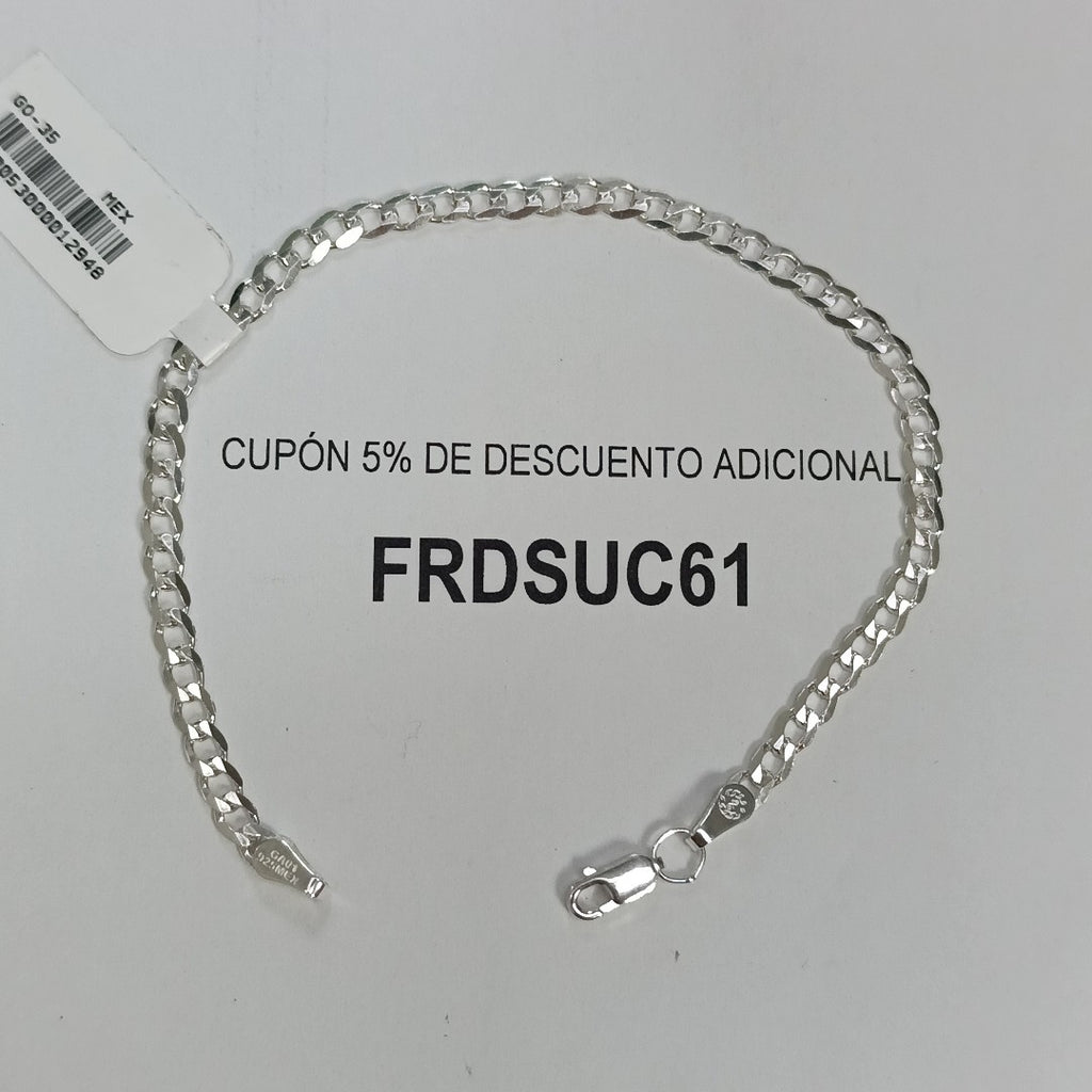 PULSERA BARBADA PLATA .925 21 CM 4.2 GR (NUEVO)