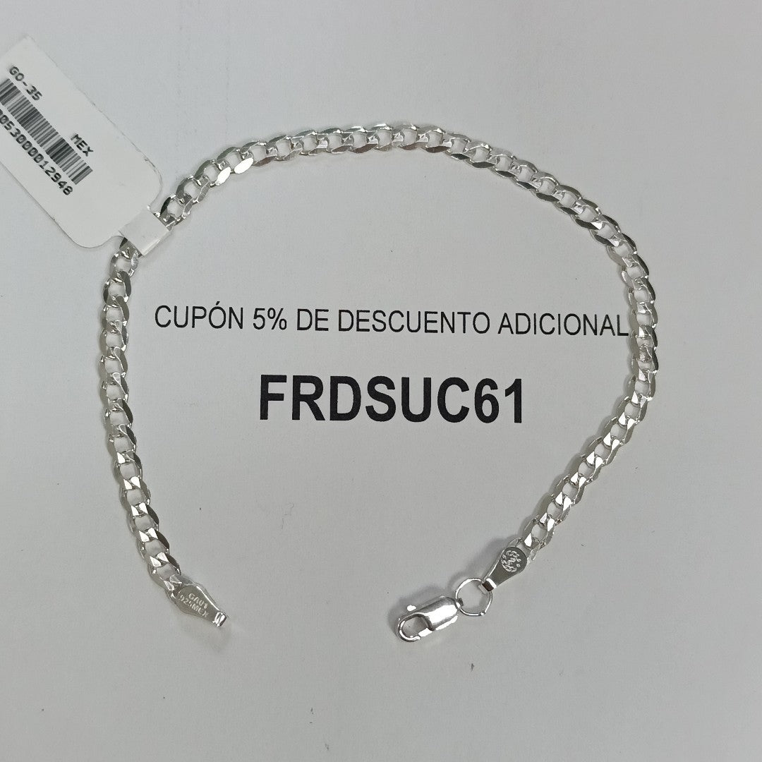 PULSERA BARBADA PLATA .925 21 CM 4.2 GR (NUEVO)
