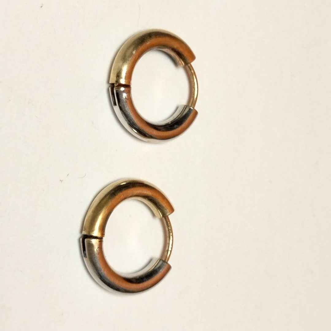 ARRACADAS PAR ORO COMBINADO 14 K 1,90 GRMS (SEMINUEVO)