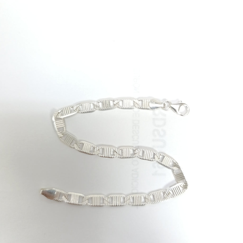 PULSERA TEJIDO ESPEJO PLATA .925 21 CM 8 GR (NUEVO)
