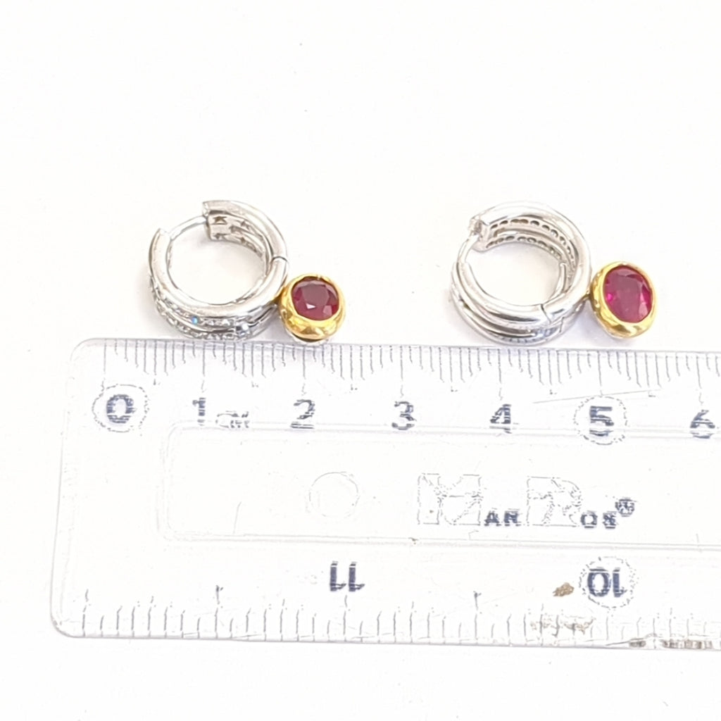 ARRACADAS PAR ORO COMBINADO 18 K 10.7 GRMS (SEMINUEVO)