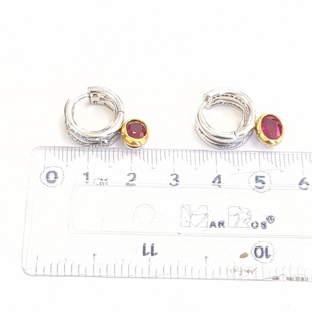 ARRACADAS PAR ORO COMBINADO 18 K 10.7 GRMS (SEMINUEVO)