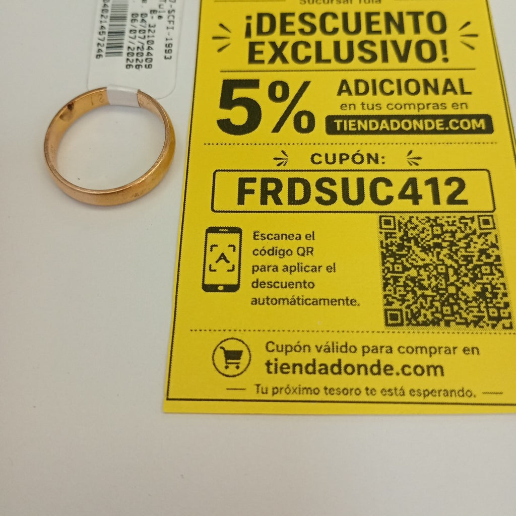 ARGOLLA ORO 10 K 3,70 GRMS (SEMINUEVO)