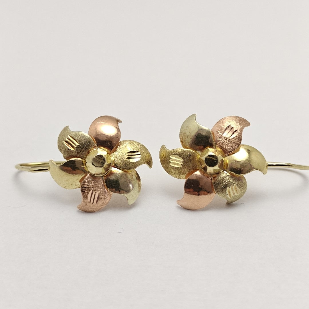 ARETES PAR ORO COMBINADO 10 K 3,70 GRMS (SEMINUEVO)