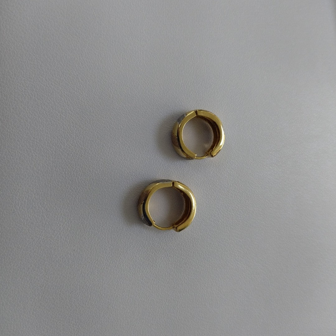 ARRACADAS PAR ORO, ORO COMBINADO 14 K 3.3 GRMS (SEMINUEVO)