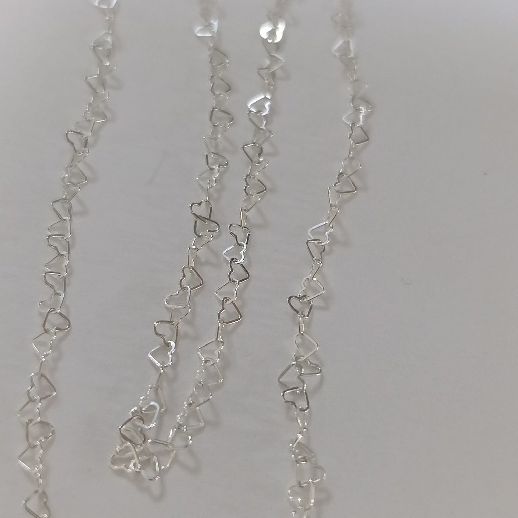 CADENA CORAZONES PLATA .925 55 CM 2.82 GR (NUEVO)