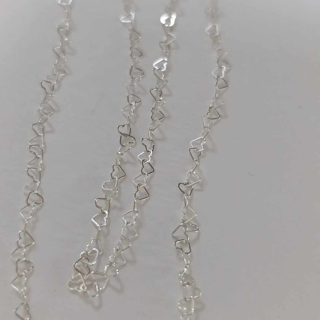 CADENA CORAZONES PLATA .925 55 CM 2.82 GR (NUEVO)