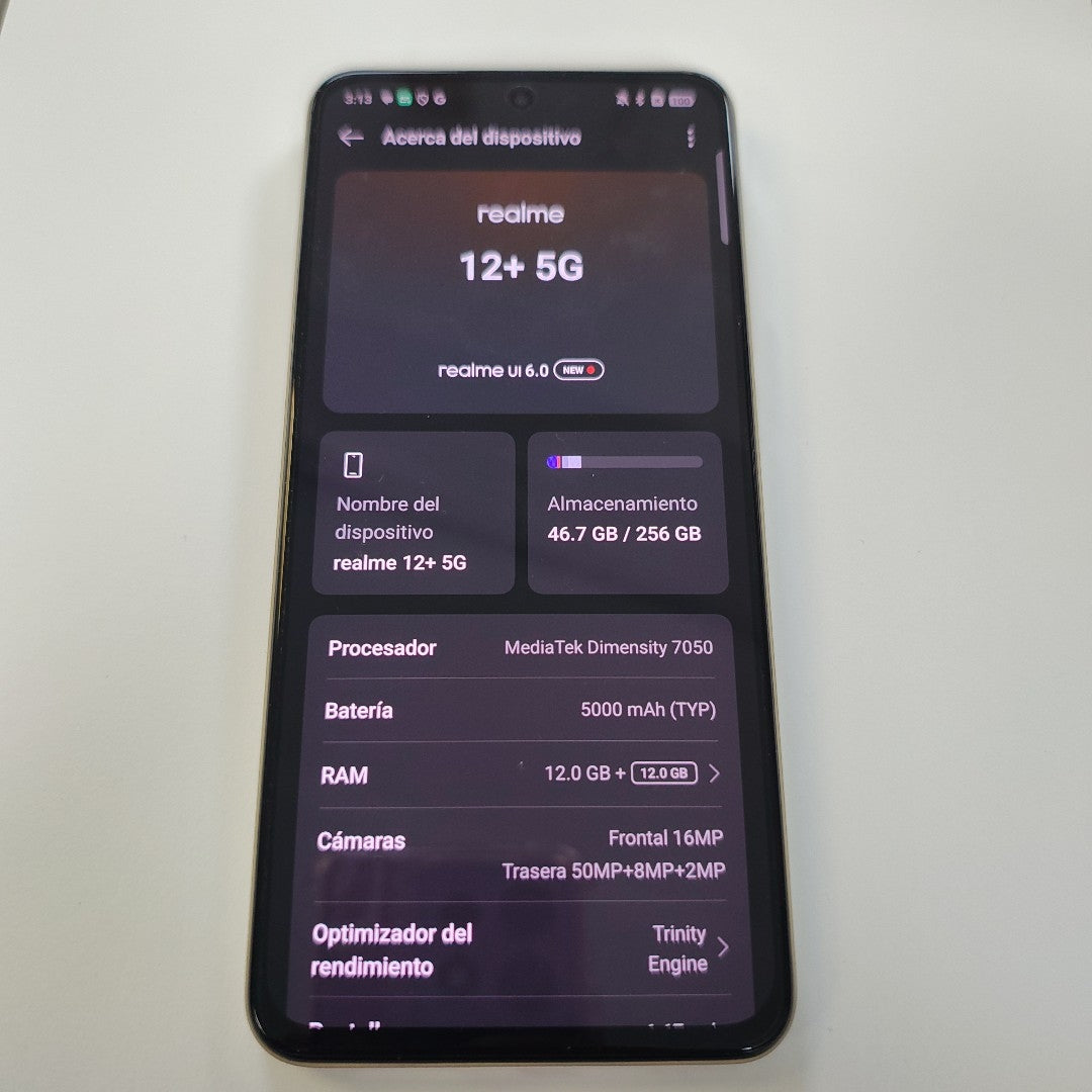 CELULAR REALME 12+ 5G RMX3867 (2024) 256 GB 12 GB RAM (SEMINUEVO)