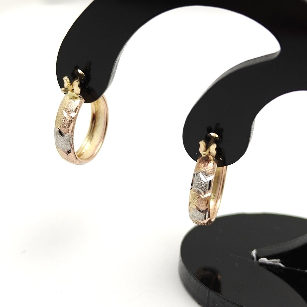 ARRACADAS PAR ORO, ORO COMBINADO 14 K 1.3 GRMS (SEMINUEVO)