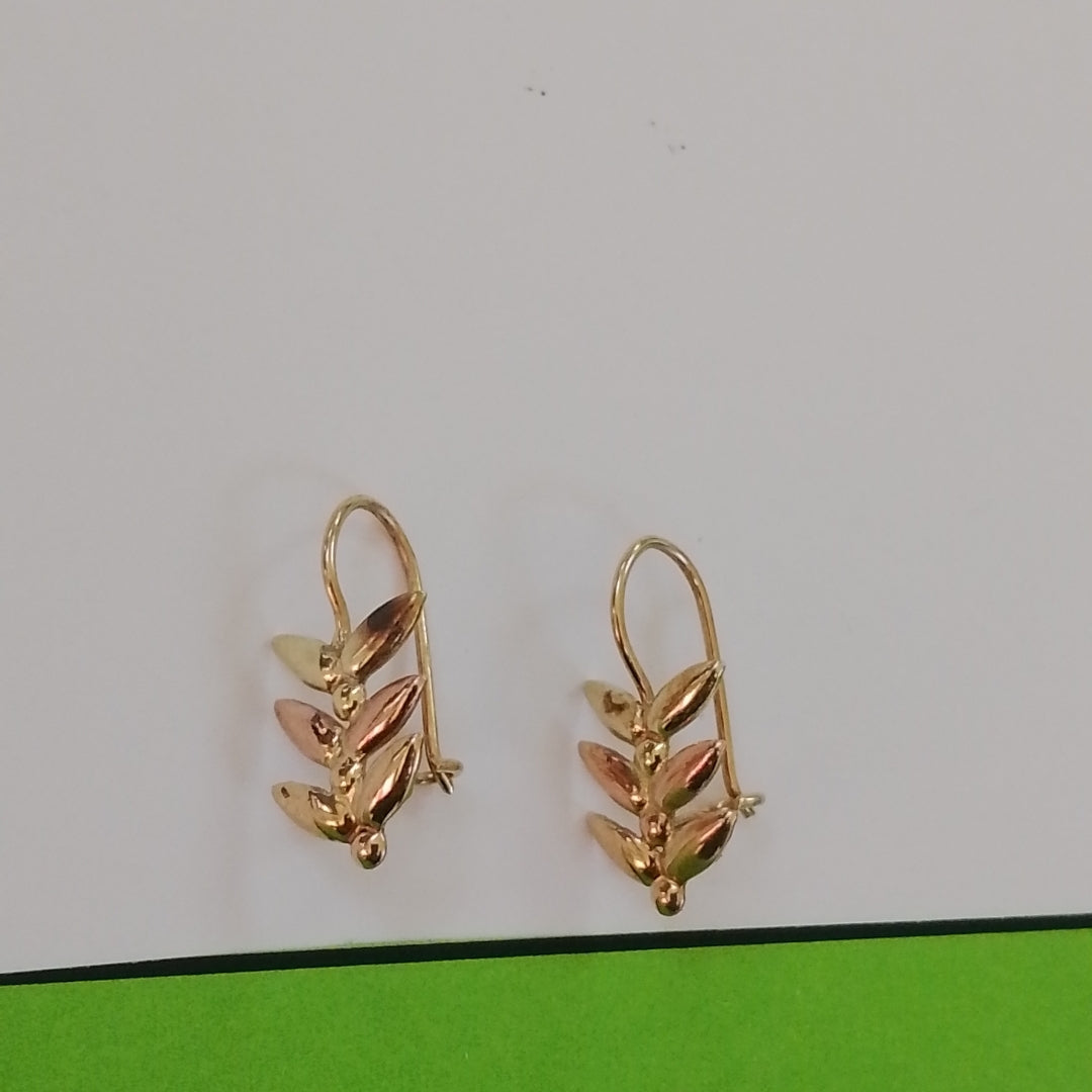 ARETES PAR ORO COMBINADO 10 K 0,90 GRMS (SEMINUEVO)