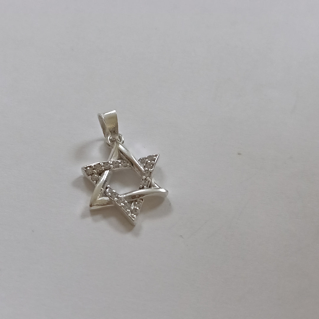 DIJE ESTRELLA DE DAVID C/CIRCONIAS PLATA .925 2.6 GR (NUEVO)
