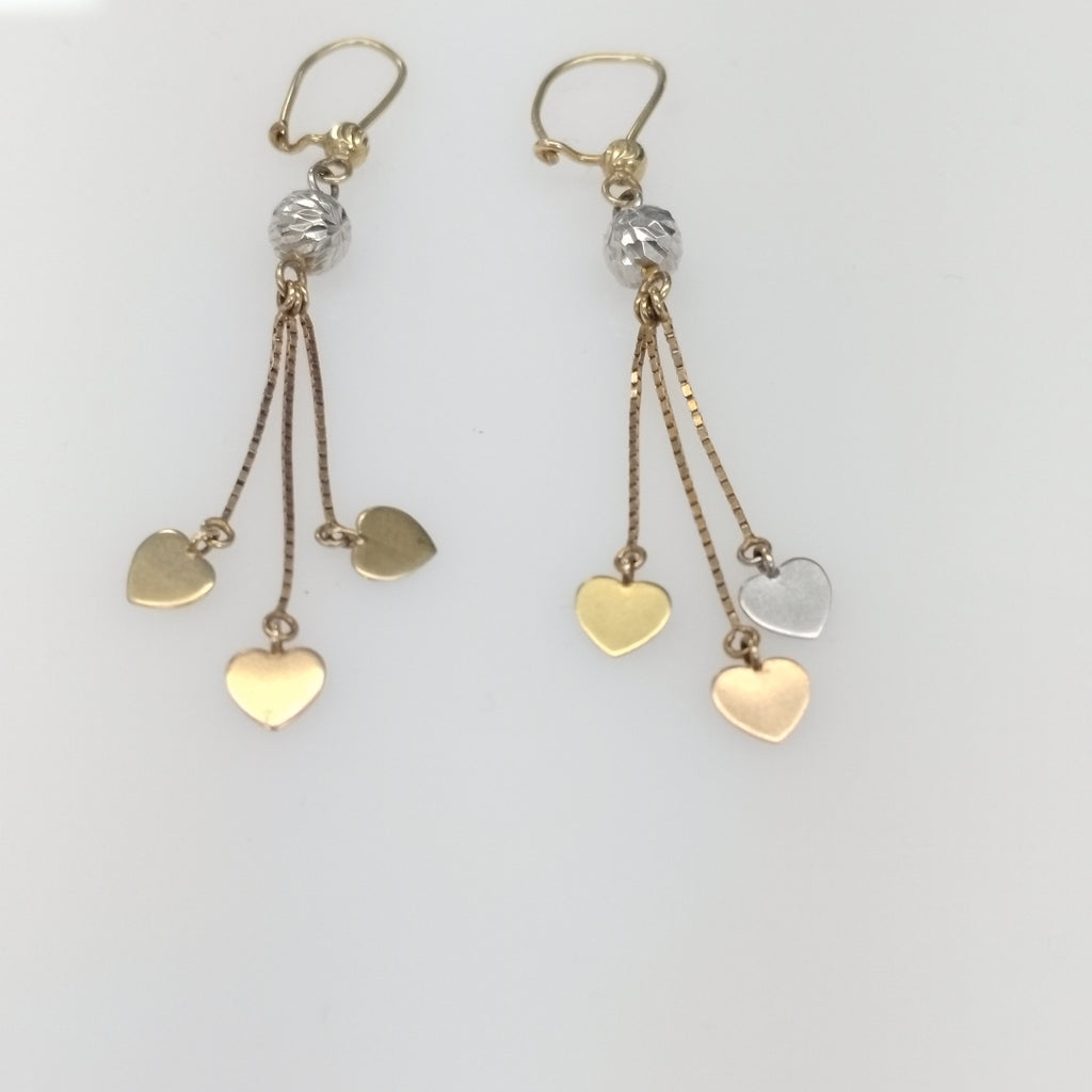 ARETES PAR ORO COMBINADO 14 K 2 GRMS (SEMINUEVO)