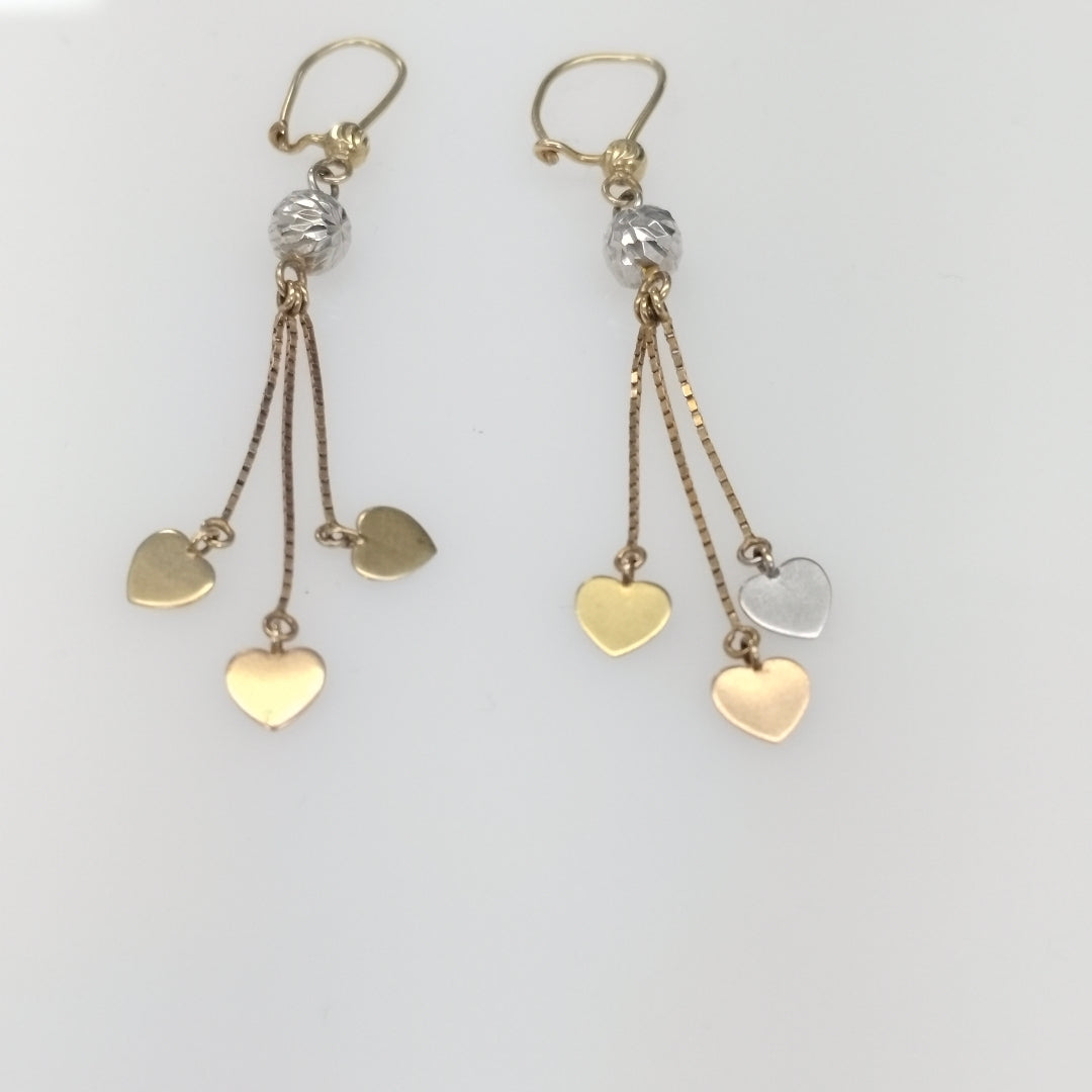 ARETES PAR ORO COMBINADO 14 K 2 GRMS (SEMINUEVO)