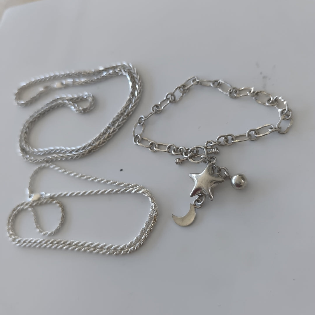 CADENA,PULSERA PLATA 42,10 GRMS (SEMINUEVO)