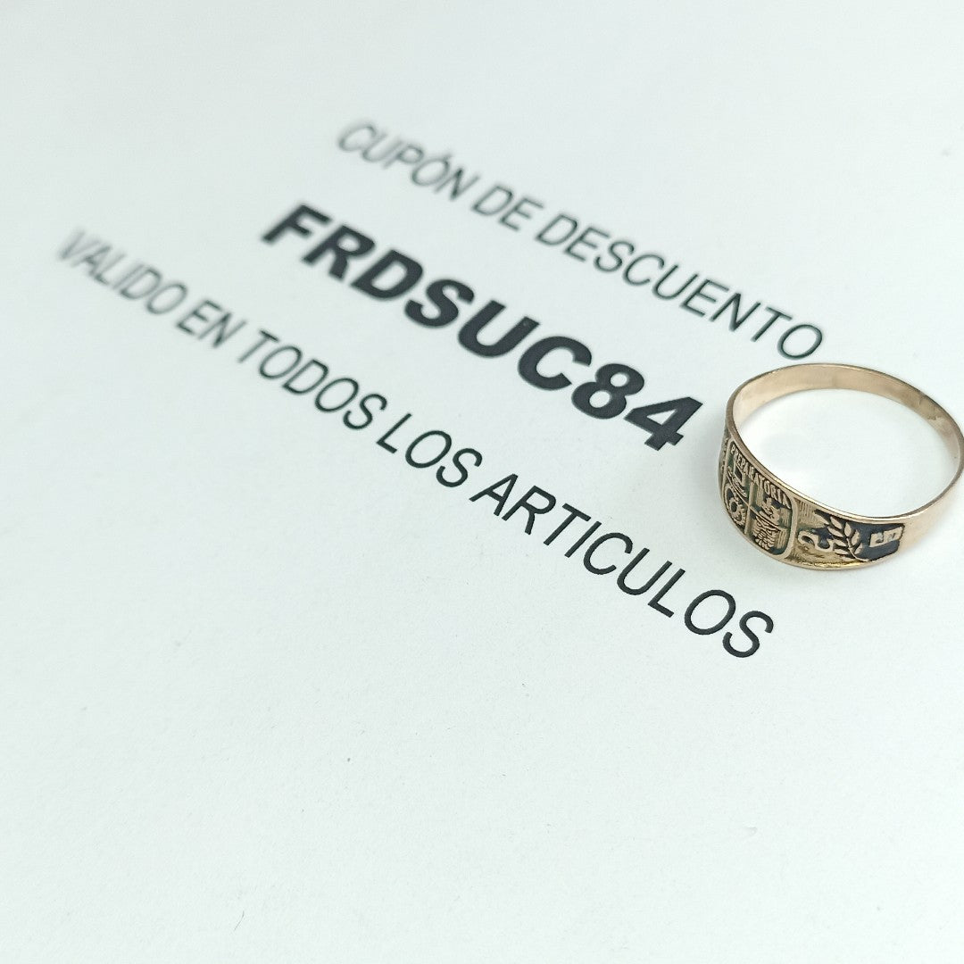 ANILLO DE GRADUACIÓN ORO 8 K 1.5 GRMS (SEMINUEVO)