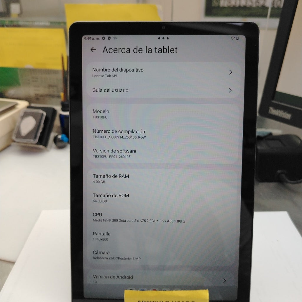 TABLETA LENOVO TAB M9 TB310FU (2023) 64 GB 4 GB RAM (SEMINUEVO)