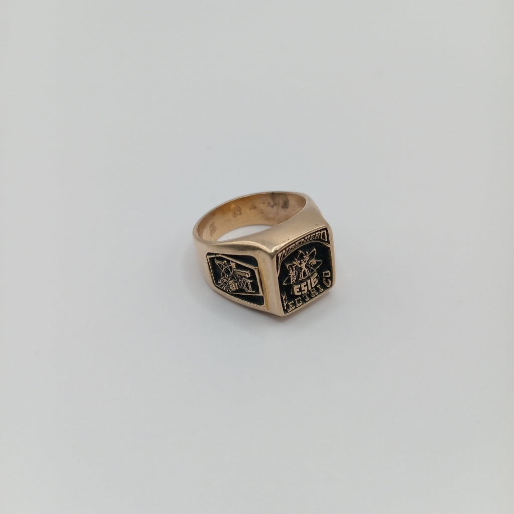 ANILLO DE GRADUACIÓN ORO 10 K 11.5 GRMS (SEMINUEVO)