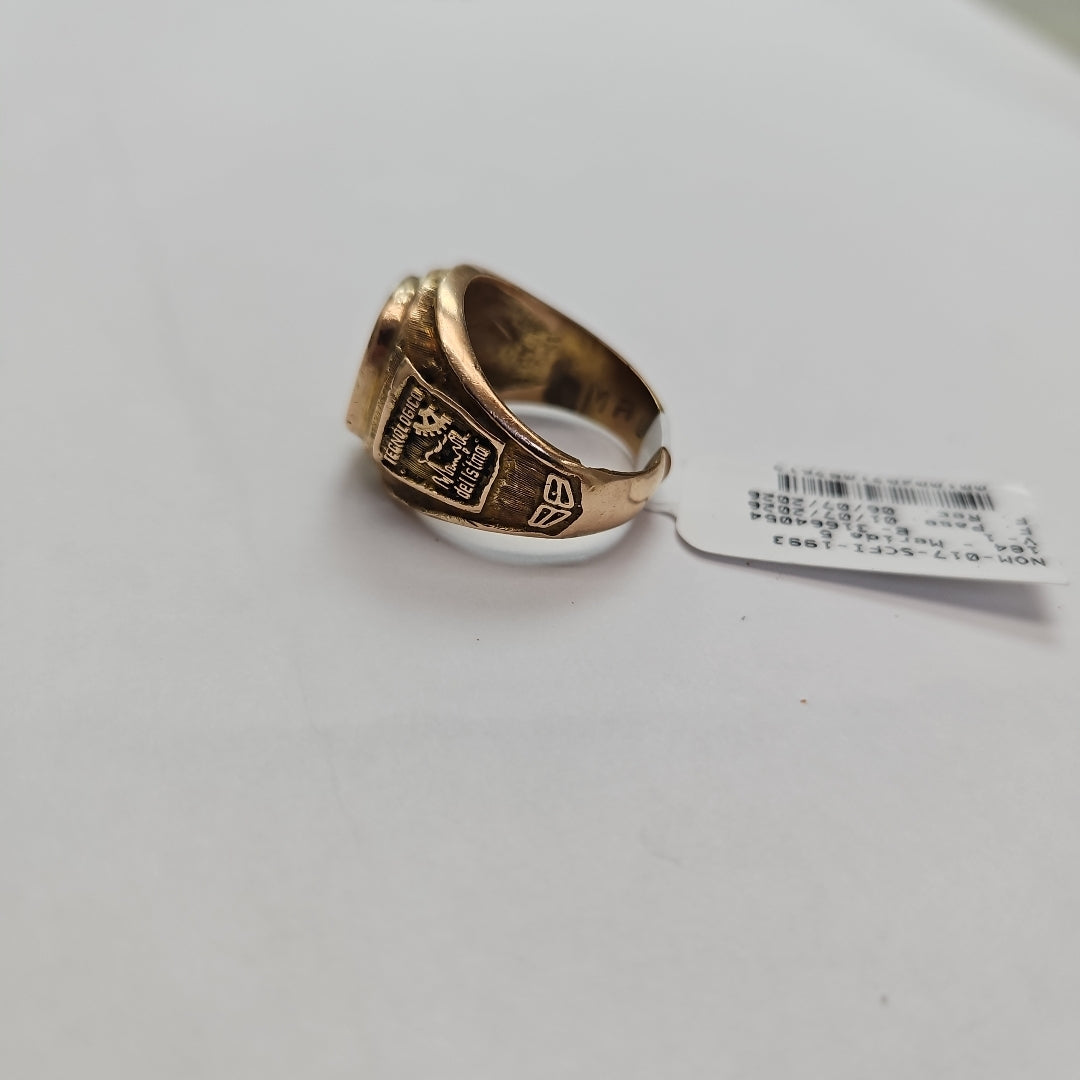ANILLO DE GRADUACIÓN ORO 8 K 10.5 GRMS (SEMINUEVO)