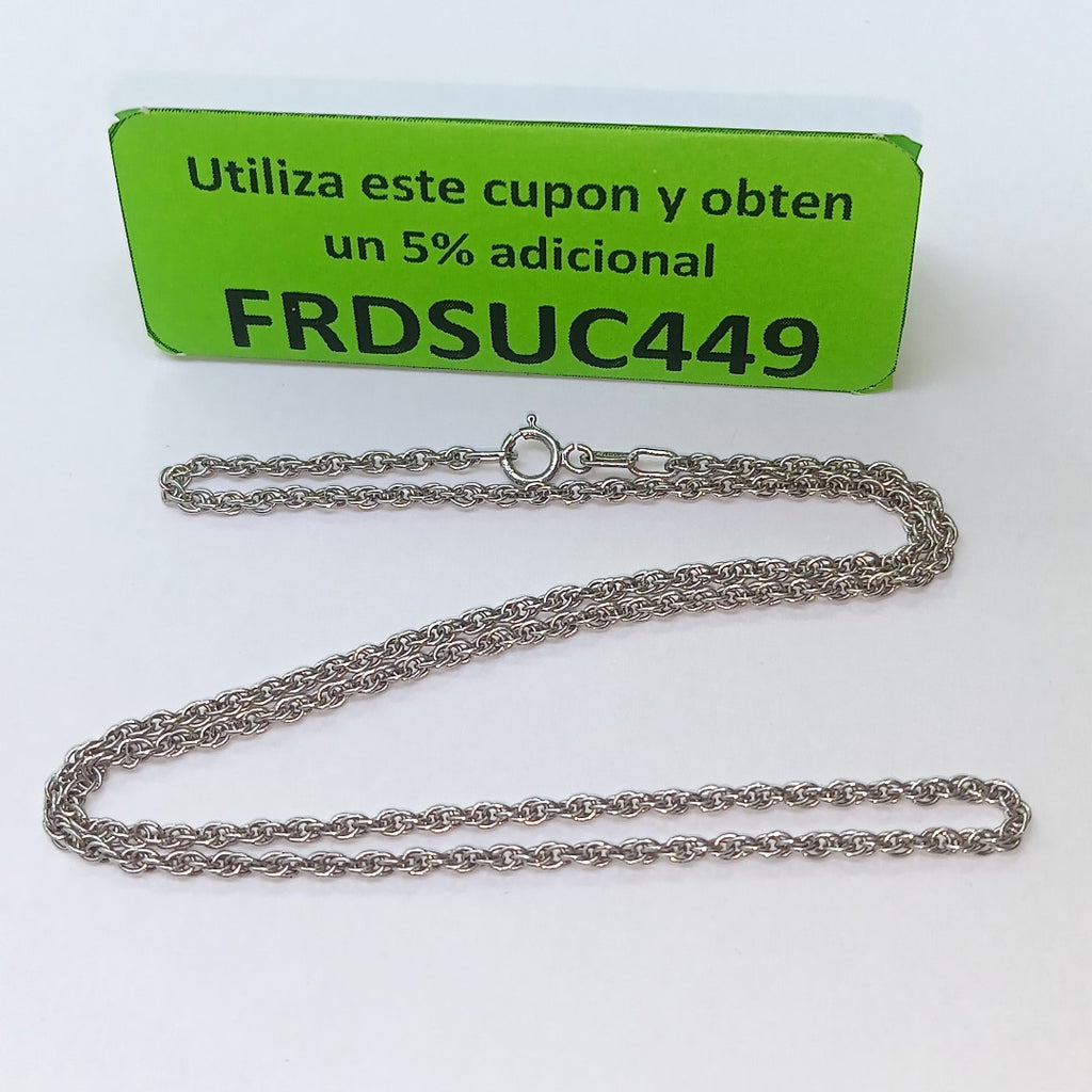 CADENA ORO, ORO BLANCO 14 K 3.3 GRMS (SEMINUEVO)