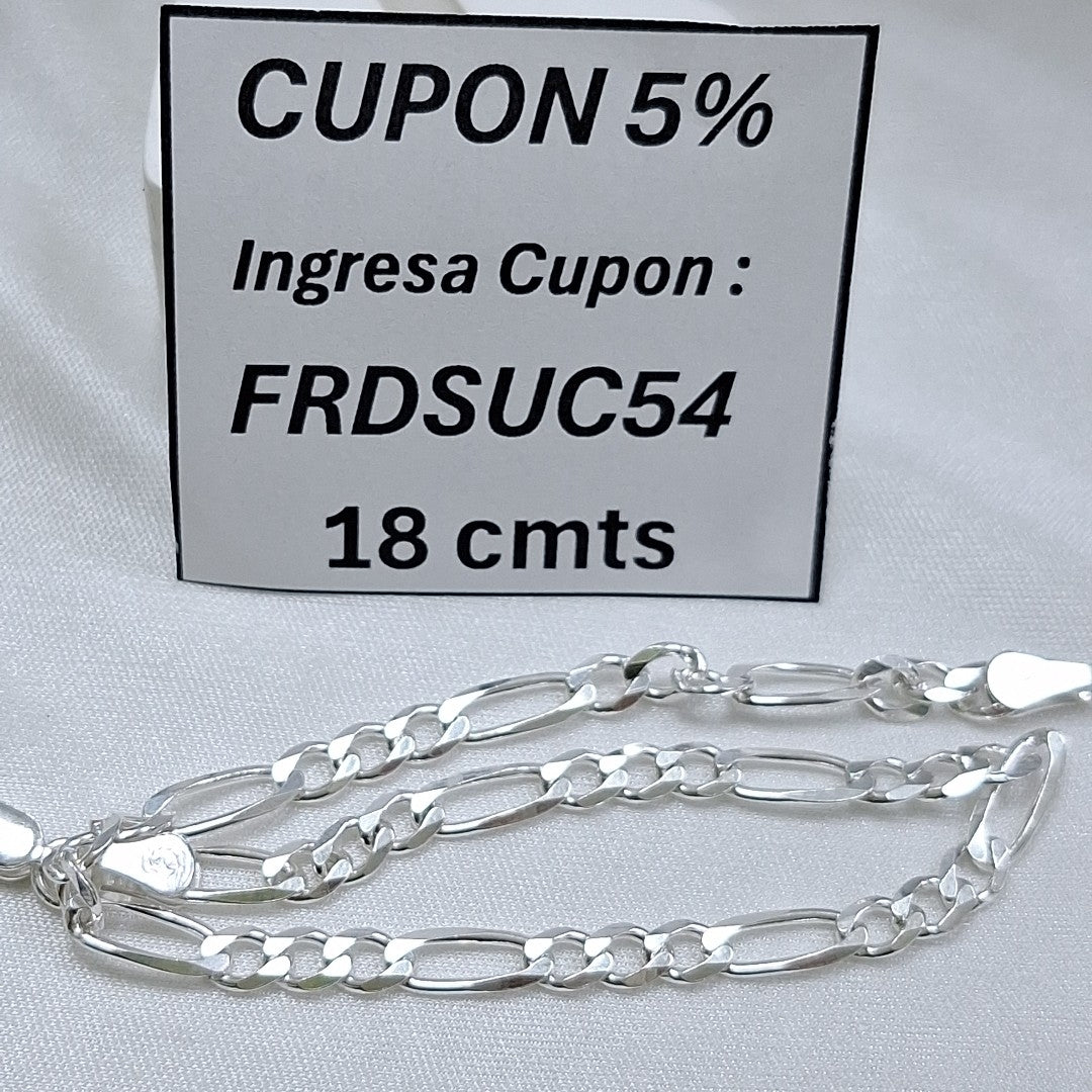 PULSERA 3X1 PLATA .925 18 CM 4.43 GR (NUEVO)