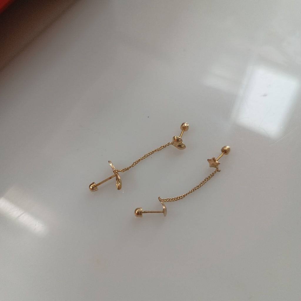 ARETES PAR ORO 10 K 0.5 GRMS (SEMINUEVO)