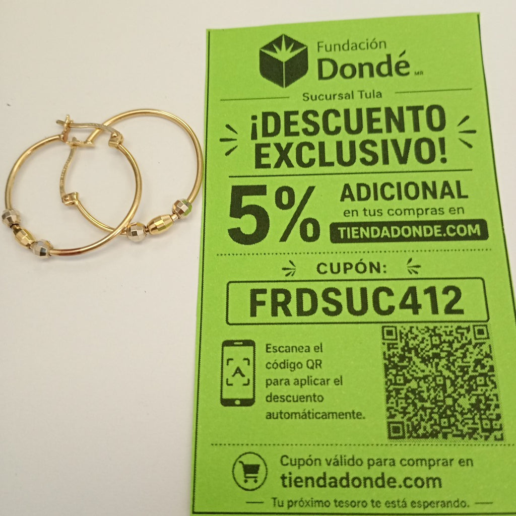 ARRACADAS PAR ORO COMBINADO 10 K 2,00 GRMS (SEMINUEVO)