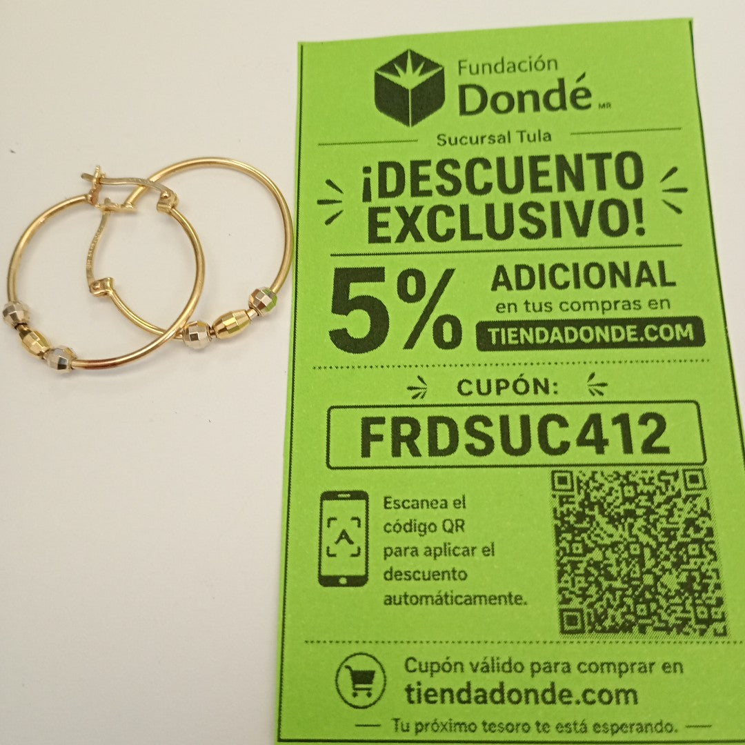 ARRACADAS PAR ORO COMBINADO 10 K 2,00 GRMS (SEMINUEVO)