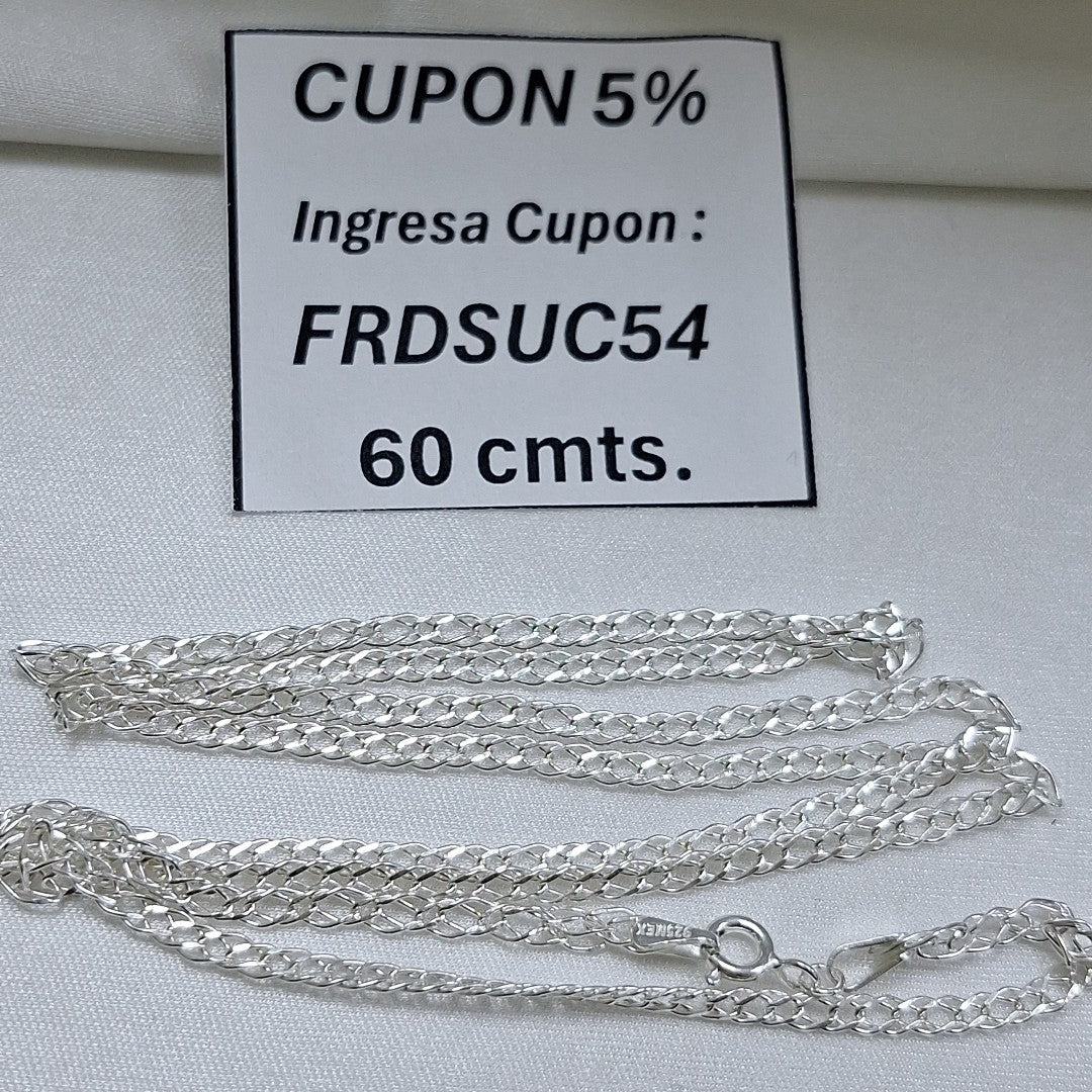 CADENA DOBLE ESLABON PLATA .925 60 CM 4.23 GR (NUEVO)