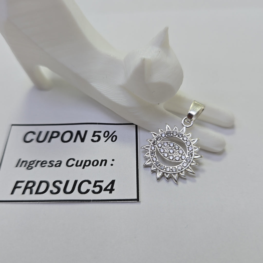 DIJE OJO MAGICO CON CIRCONIAS PLATA .925 2 GR (NUEVO)