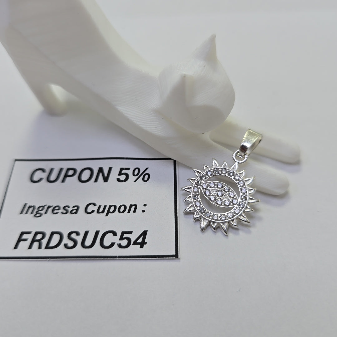 DIJE OJO MAGICO CON CIRCONIAS PLATA .925 2 GR (NUEVO)