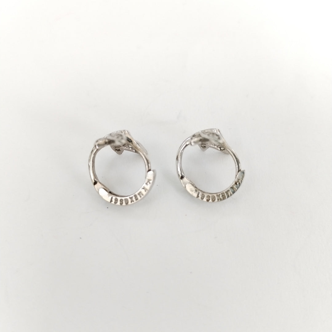 ARETES PAR ORO BLANCO 14 K 2,40 GRMS (SEMINUEVO)