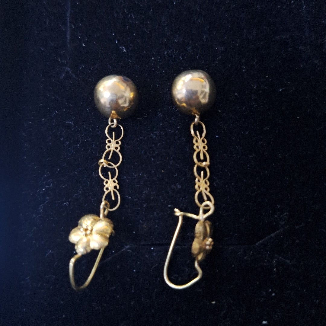 ARETES PAR ORO 14 K 2,80 GRMS (SEMINUEVO)
