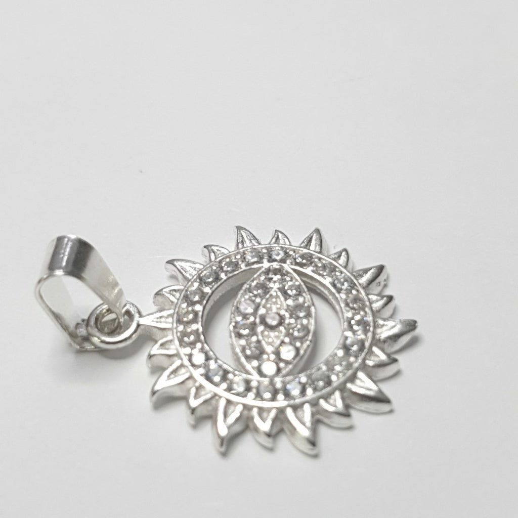 DIJE OJO MAGICO CON CIRCONIAS PLATA .925 2 GR (NUEVO)