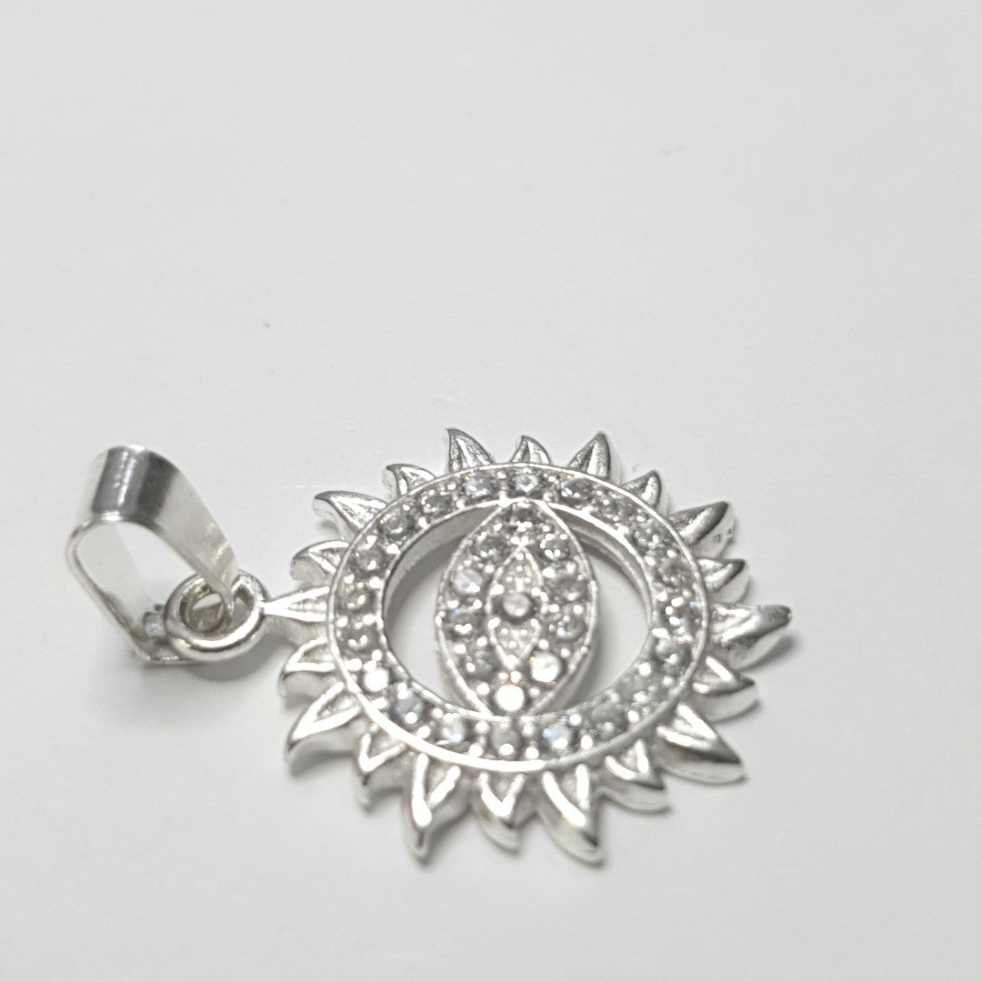 DIJE OJO MAGICO CON CIRCONIAS PLATA .925 2 GR (NUEVO)