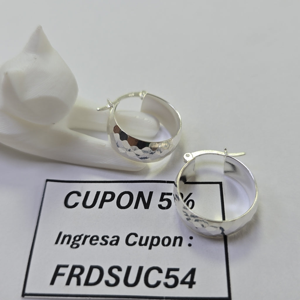 ARETES ARRACADAS FACETADAS PLATA .925 2.9 GR (NUEVO)