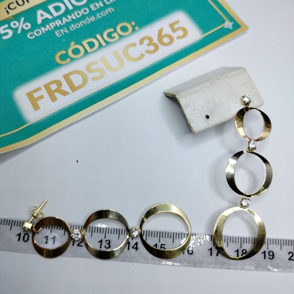 BROQUELES PAR ORO,ORO COMBINADO 14 K 3,40 GRMS (SEMINUEVO)